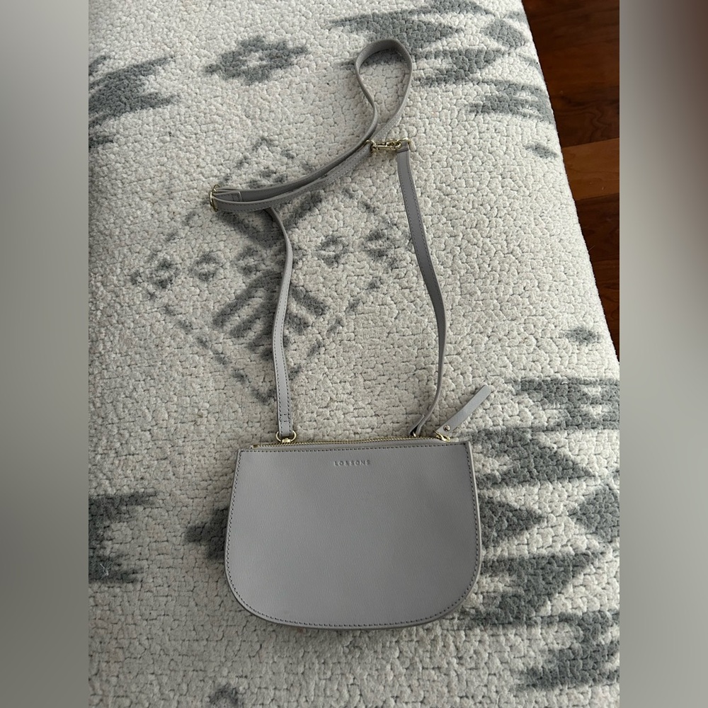 Lo & Sons light gray leather Waverly bag